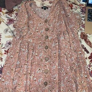 floral button down dress